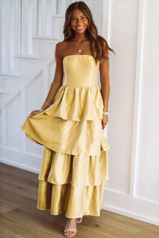 In My Styling Era Maxi Dress - Yellow Trendy Maxi Dress with Straps