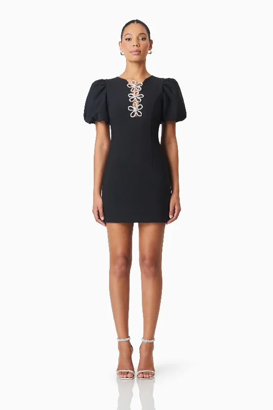 Elliatt Delia Mini Dress - Black Stylish Short-Sleeve Mini Dress