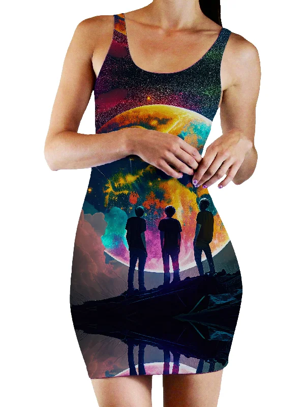 Lost In Space Bodycon Mini Dress Stylish Ribbed Mini Dress